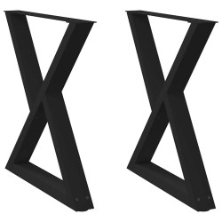 Pieds de table à manger 2 pièces Noir 70 x (72-73,3) cm Acier 568340568340
