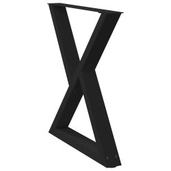 Pieds de table à manger 2 pièces Noir 70 x (72-73,3) cm Acier 568340568340