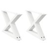 Pieds de table basse 2 pièces Blanc 60 x (30-31,3) cm Acier 568342568342