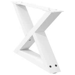 Pieds de table basse 2 pièces Blanc 60 x (30-31,3) cm Acier 568342568342