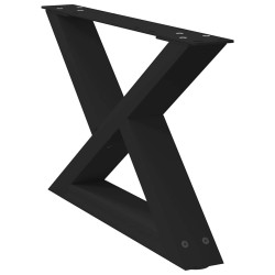 Pieds de table basse 2 pièces Noir 60 x (30-31,3) cm Acier 568343568343
