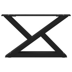 Pieds de table basse 2 pièces Noir 60 x (30-31,3) cm Acier 568343568343