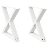 Pieds de table basse 2 pièces Blanc 60 x (42-43,3) cm Acier 568345568345