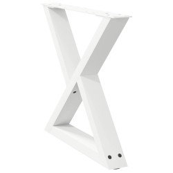 Pieds de table basse 2 pièces Blanc 60 x (42-43,3) cm Acier 568345568345