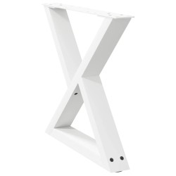 Pieds de table basse 2 pièces Blanc 50 x (42-43,3) cm Acier 568346568346