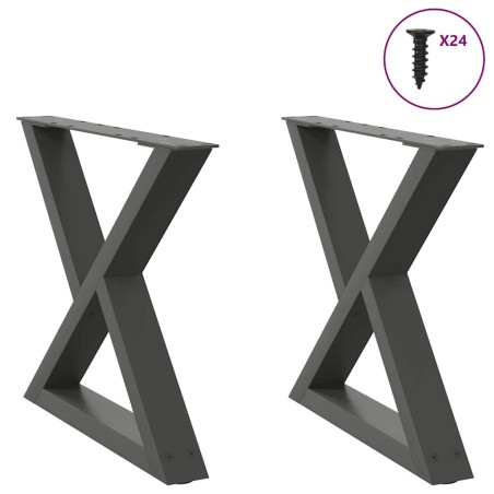 Pieds de table basse 2 pièces Anthracite 50 x (42-43,3) cm Acier 568347568347