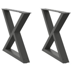 Pieds de table basse 2 pièces Anthracite 50 x (42-43,3) cm Acier 568347568347
