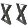 Pieds de table basse 2 pièces Anthracite 50 x (42-43,3) cm Acier 568347568347