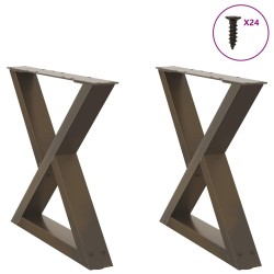 Pieds de table basse 2 pièces Acier naturel 50 x (42-43,3) cm Acier 568348568348