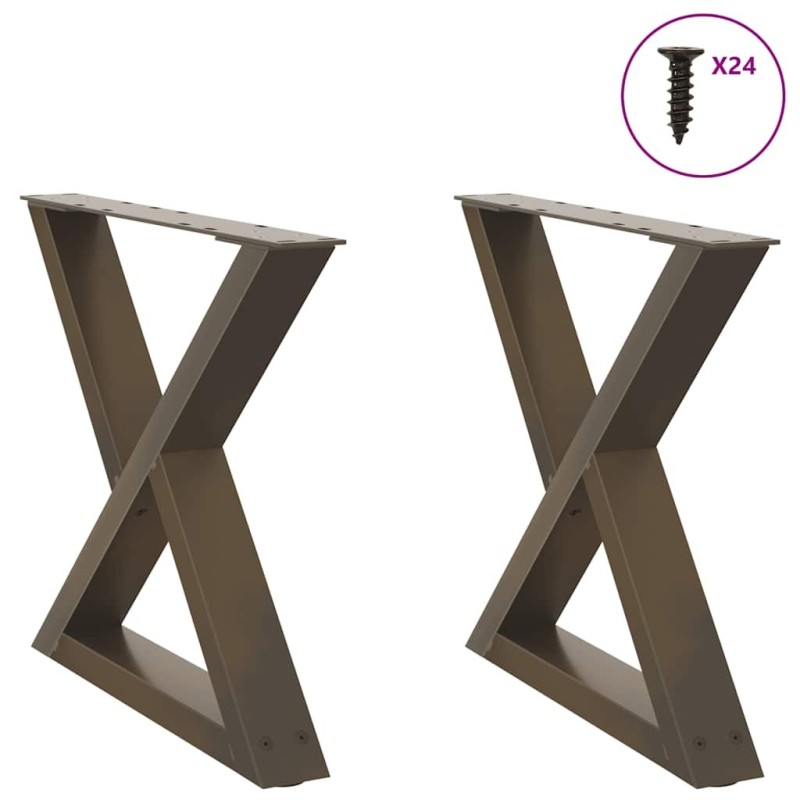 Pieds de table basse 2 pièces Acier naturel 50 x (42-43,3) cm Acier 568348568348