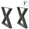 Pieds de table basse 2 pièces Anthracite 60 x (42-43,3) cm Acier 568350568350