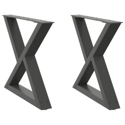 Pieds de table basse 2 pièces Anthracite 60 x (42-43,3) cm Acier 568350568350
