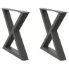 Pieds de table basse 2 pièces Anthracite 60 x (42-43,3) cm Acier 568350568350