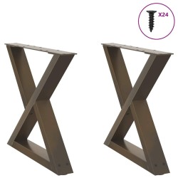 Pieds de table basse 2 pièces Acier naturel 60 x (42-43,3) cm Acier 568352568352