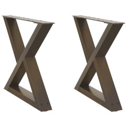 Pieds de table basse 2 pièces Acier naturel 60 x (42-43,3) cm Acier 568352568352