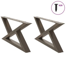 Pieds de table basse 2 pièces Acier naturel 70 x (30-31,3) cm Acier 568353568353