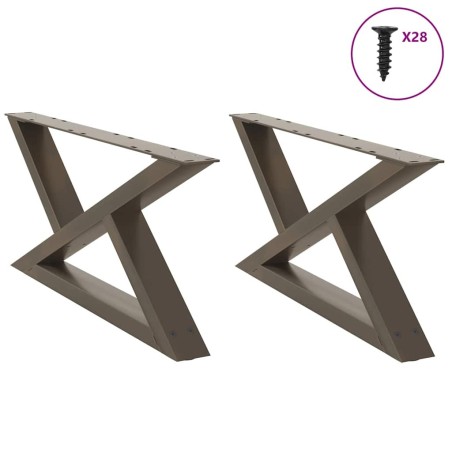 Pieds de table basse 2 pièces Acier naturel 70 x (30-31,3) cm Acier 568353568353