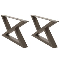 Pieds de table basse 2 pièces Acier naturel 70 x (30-31,3) cm Acier 568353568353
