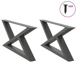 Pieds de table basse 2 pièces Anthracite 70 x (30-31,3) cm Acier 568354568354
