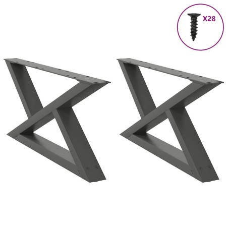 Pieds de table basse 2 pièces Anthracite 70 x (30-31,3) cm Acier 568354568354
