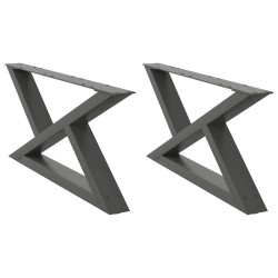 Pieds de table basse 2 pièces Anthracite 70 x (30-31,3) cm Acier 568354568354