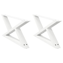 Pieds de table basse 2 pièces Blanc 70 x (30-31,3) cm Acier 568355568355