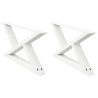 Pieds de table basse 2 pièces Blanc 70 x (30-31,3) cm Acier 568355568355