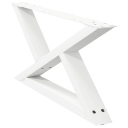 Pieds de table basse 2 pièces Blanc 70 x (30-31,3) cm Acier 568355568355