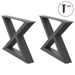 Pieds de table basse 2 pièces Anthracite 50 x (30-31,3) cm Acier 568356568356