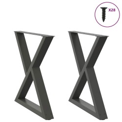 Pieds de table à manger 2 pièces Anthracite 80 x (72-73,3) cm Acier 568357568357
