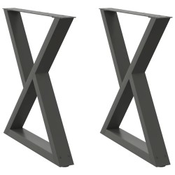 Pieds de table à manger 2 pièces Anthracite 80 x (72-73,3) cm Acier 568357568357