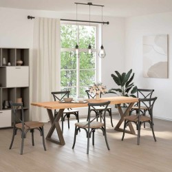 Pieds de table à manger 2 pièces Acier naturel 80 x (72-73,3) cm Acier 568358568358