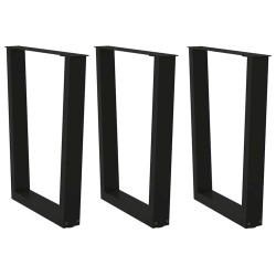 Pieds de table à manger en V 3 pièces Noir 70 x (72-73,3) cm Acier 568359568359