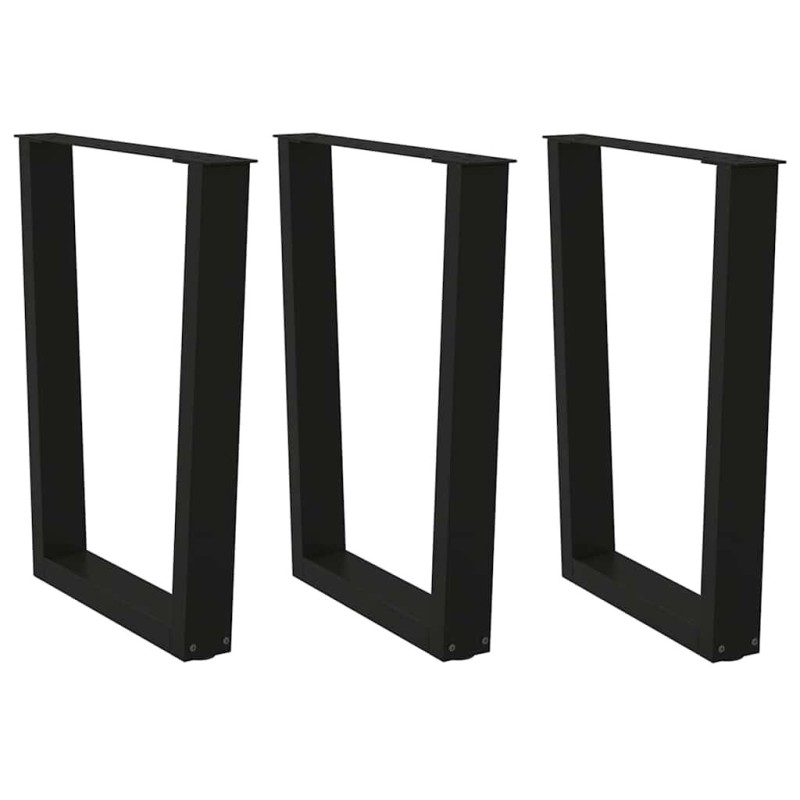 Pieds de table à manger en V 3 pièces Noir 70 x (72-73,3) cm Acier 568359568359