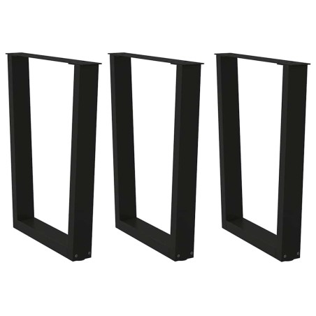 Pieds de table à manger en V 3 pièces Noir 70 x (72-73,3) cm Acier 568359568359
