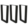 Pieds de table à manger en V 3 pièces Noir 70 x (72-73,3) cm Acier 568359568359