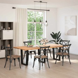 Pieds de table à manger en V 3 pièces Noir 70 x (72-73,3) cm Acier 568359568359