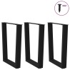 Pieds de table à manger en V 3 pièces Noir 70 x (72-73,3) cm Acier 568359568359