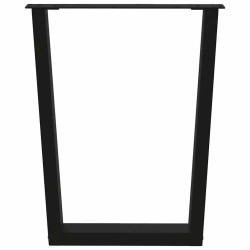 Pieds de table à manger en V 3 pièces Noir 70 x (72-73,3) cm Acier 568359568359