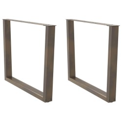 Pieds de table à manger en forme de V, 2 pièces, acier naturel, 100 x (72-73,3) cm 568361568361