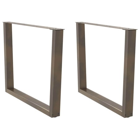 Pieds de table à manger en forme de V, 2 pièces, acier naturel, 100 x (72-73,3) cm 568361568361