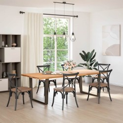 Pieds de table à manger en forme de V, 2 pièces, acier naturel, 100 x (72-73,3) cm 568361568361