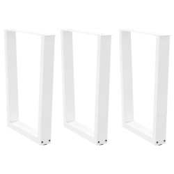 Pieds de table à manger en forme de V, 3 pièces, blanc, 70 x (72-73,3) cm, acier 568362568362