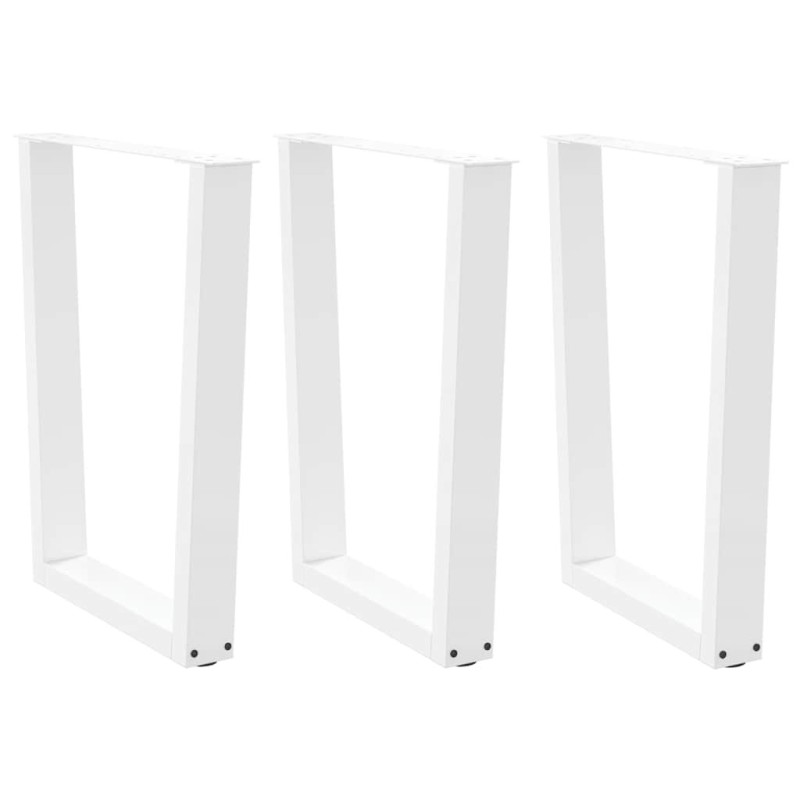 Pieds de table à manger en forme de V, 3 pièces, blanc, 70 x (72-73,3) cm, acier 568362568362