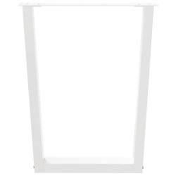 Pieds de table à manger en forme de V, 3 pièces, blanc, 70 x (72-73,3) cm, acier 568362568362