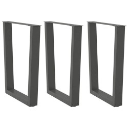 Pieds de table à manger en V 3 pièces Anthracite 70 x (72-73,3) cm Acier 568363568363