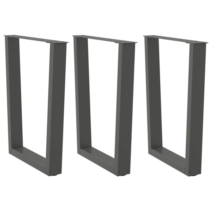 Pieds de table à manger en V 3 pièces Anthracite 70 x (72-73,3) cm Acier 568363568363