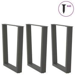 Pieds de table à manger en V 3 pièces Anthracite 70 x (72-73,3) cm Acier 568363568363