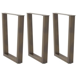 Pieds de table à manger en forme de V 3 pièces Acier naturel 70 x (72-73,3) cm 568364568364