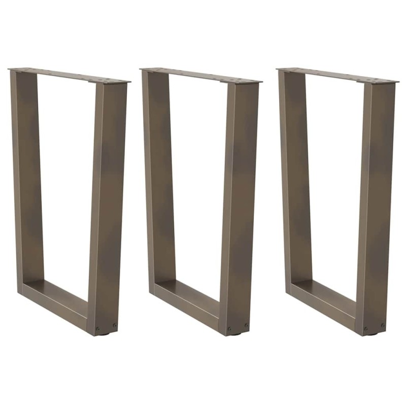 Pieds de table à manger en forme de V 3 pièces Acier naturel 70 x (72-73,3) cm 568364568364